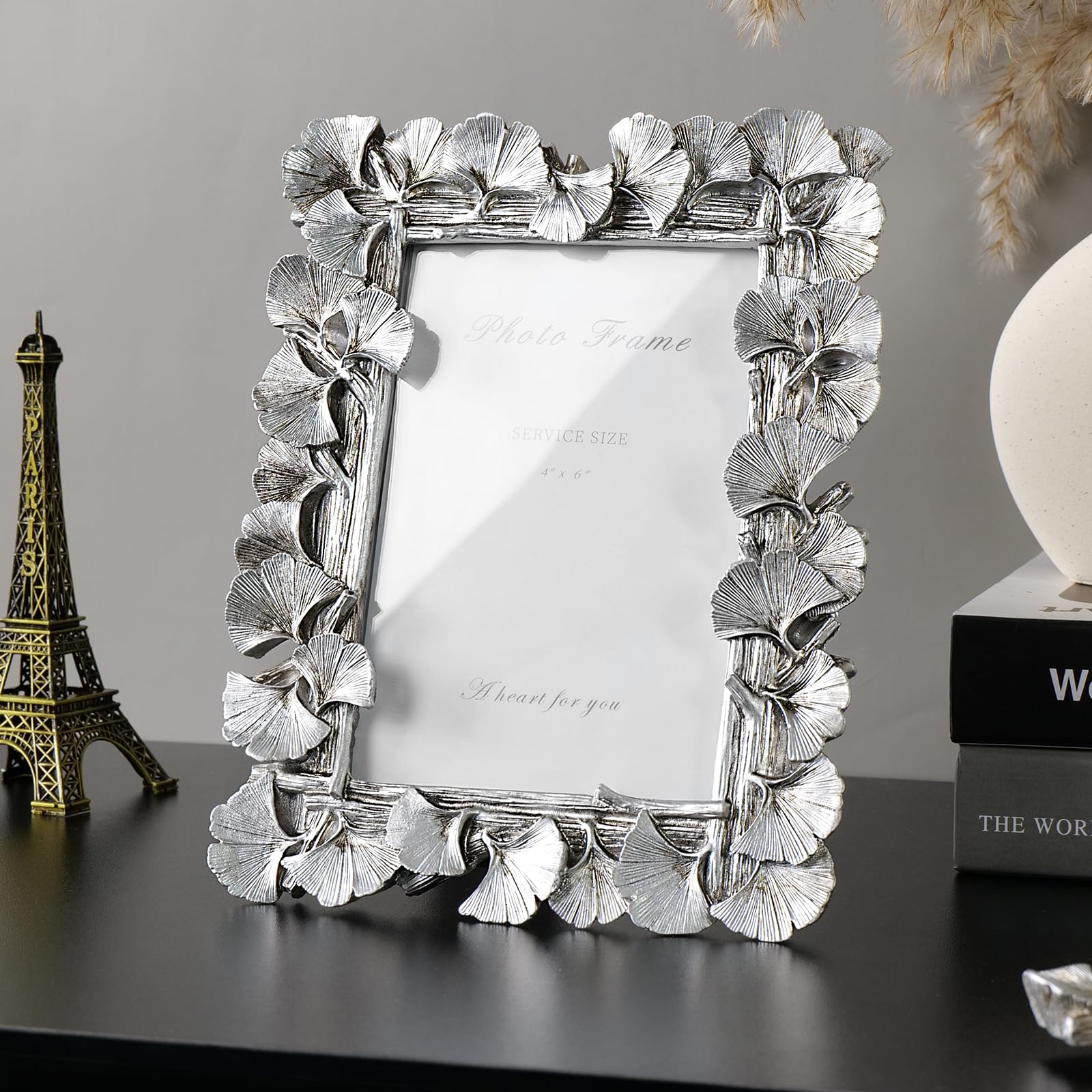 Amazon.com - Cuspin 4x6 Silver Picture Frame, Vintage Silver